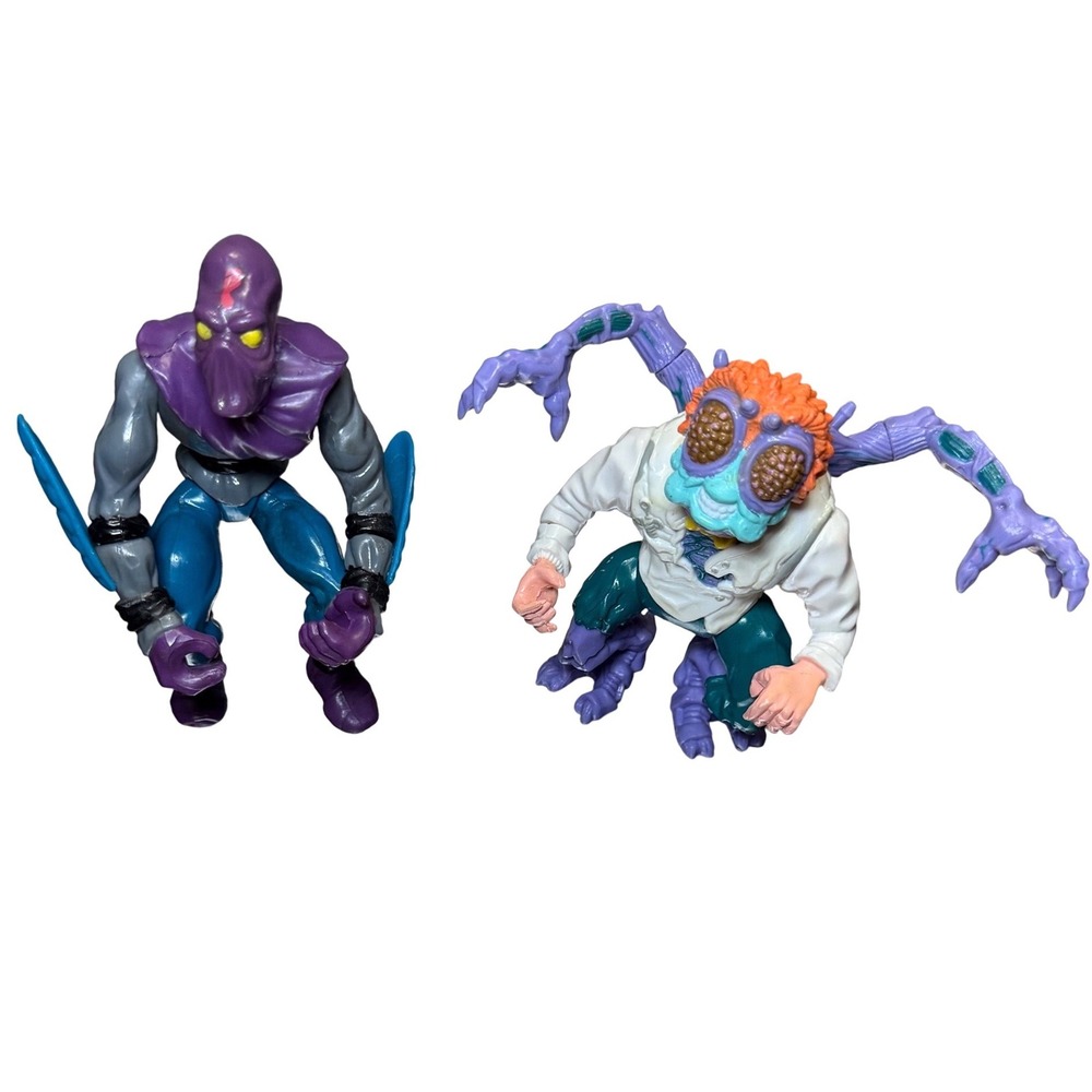 Vtg TMNT Playmates Baxter Stockman & Foot Soldier Action Figure Lot 1988 1989 - Picture 2 of 16